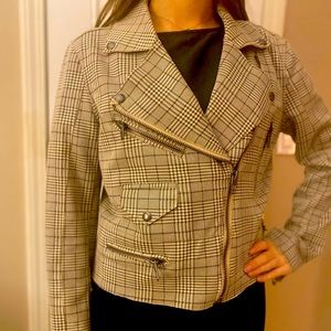 BLANK NYC PLAID MOTO JACKET, S
